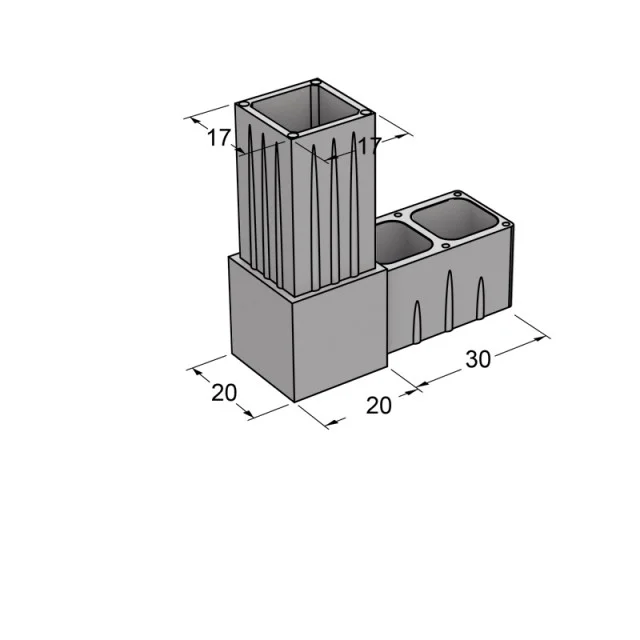 ΔΙΠΛΟΣ ΣΥΝΔΕΣΜΟΣ 20x20 / ΓΚΡΙ
